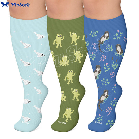 Plusock Plus Size Seal Otter Frog Compression Socks - image 0