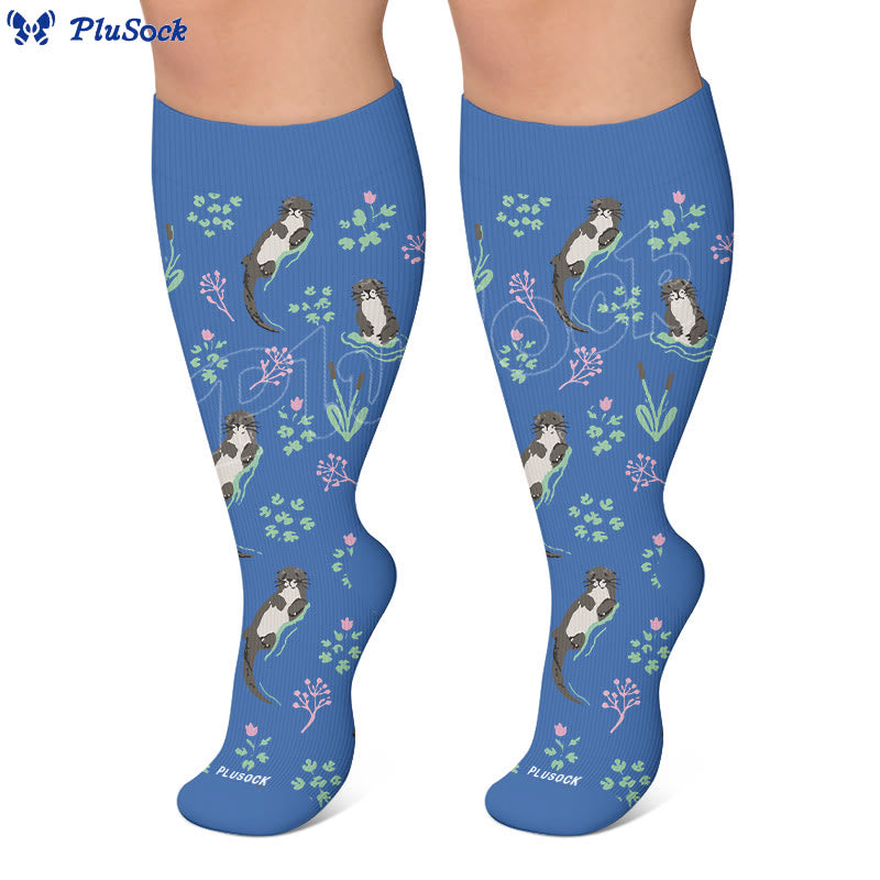 Plusock Plus Size Seal Otter Frog Compression Socks - image 5