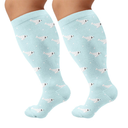 Plusock Plus Size Seal Otter Frog Compression Socks - Blue(1 Pair) - 4XL - image 8