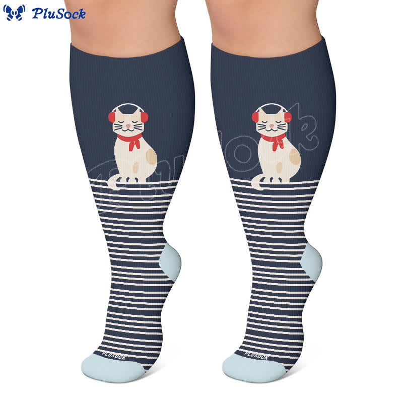 Plusock Plus Size Animal Striped Compression Socks - image 7