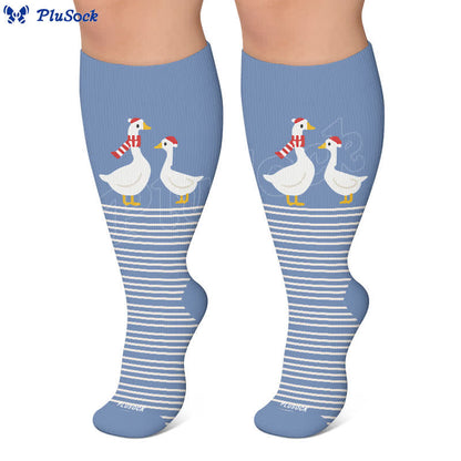 Plusock Plus Size Animal Striped Compression Socks - image 5