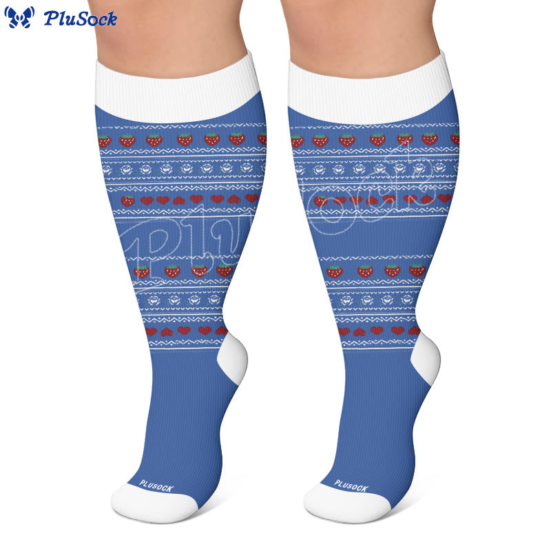 Plusock Plus Size Floral Nordic Heart Compression Socks - image 3