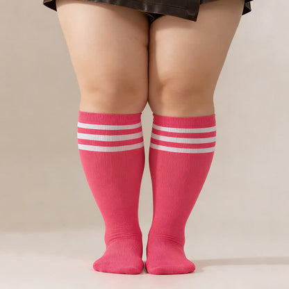 Plusock Striped Breathable Knee High Socks (3 Pairs) - image 1
