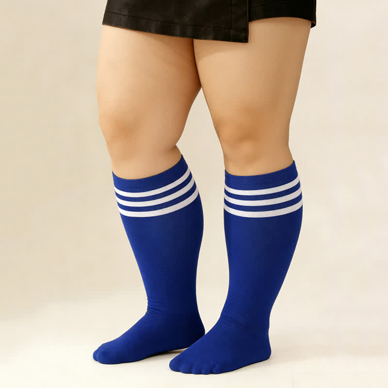 Plusock Striped Breathable Knee High Socks (3 Pairs) - image 0