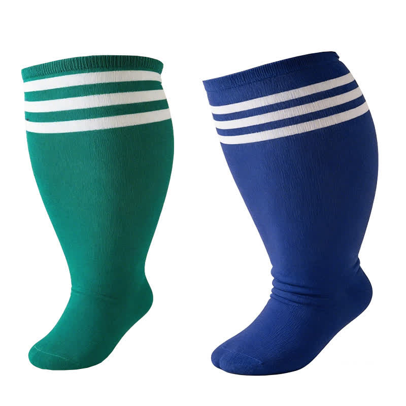 Plusock Striped Breathable Knee High Socks (3 Pairs) - image 3