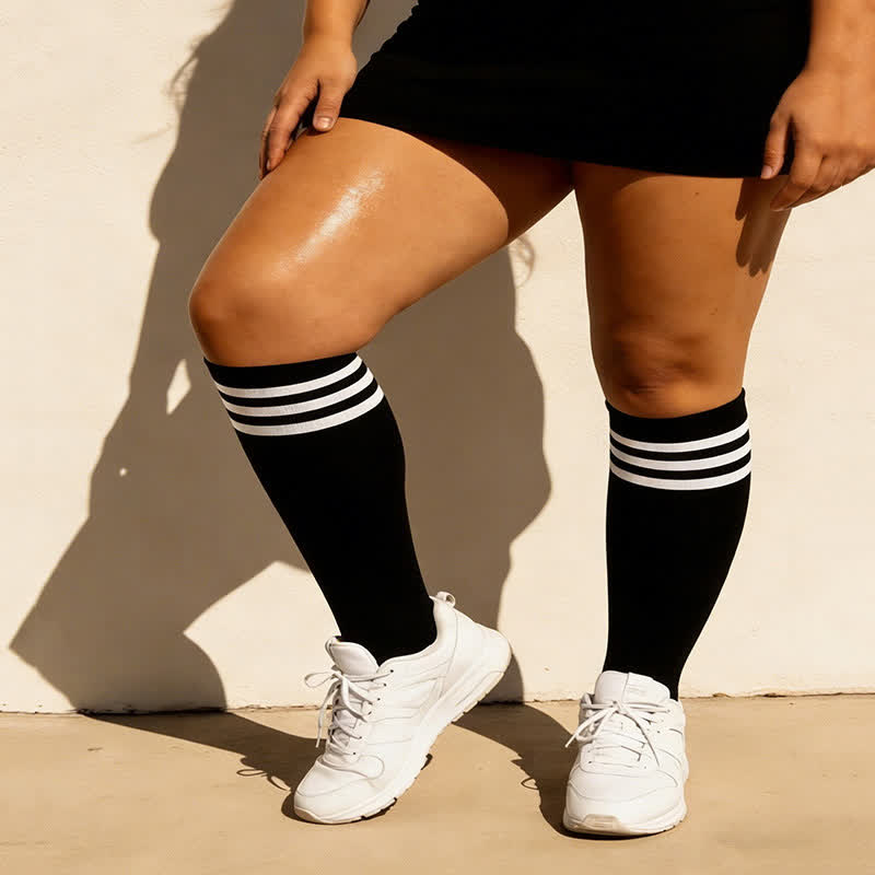 Plusock Striped Breathable Knee High Socks (3 Pairs) - image 8