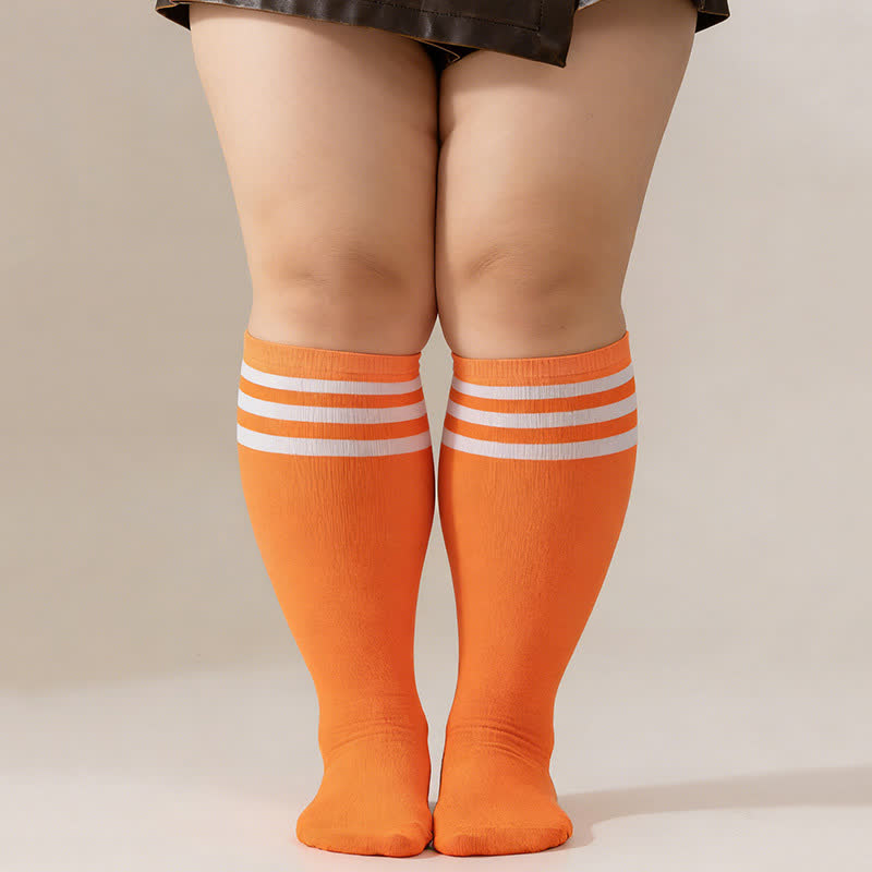 Plusock Striped Breathable Knee High Socks (3 Pairs) - image 4