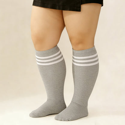 Plusock Striped Breathable Knee High Socks (3 Pairs) - image 6