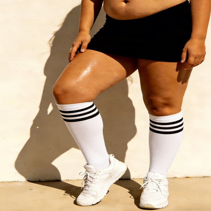 Plusock Striped Breathable Knee High Socks (3 Pairs) - image 7