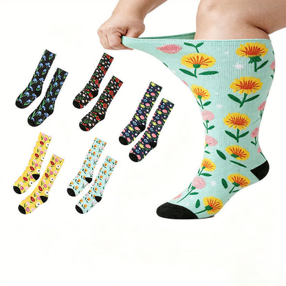 Plusock Plus Size Floral Garden Knee High Socks - image 0