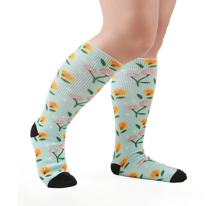 Plusock Plus Size Floral Garden Knee High Socks - image 9