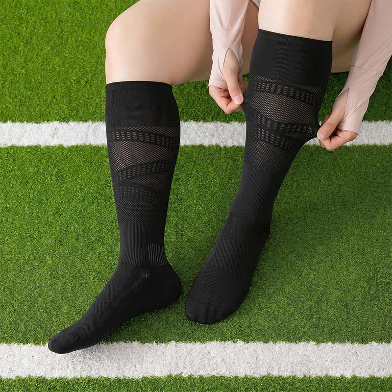 Plusock Mesh Stripe Compression Socks(2 Pairs) - Black - EU36-39(US3-6) - image 5