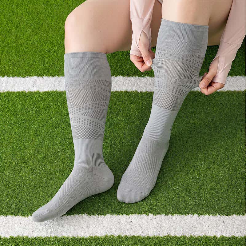 Plusock Mesh Stripe Compression Socks(2 Pairs) - Light  Grey - EU36-39(US3-6) - image 6