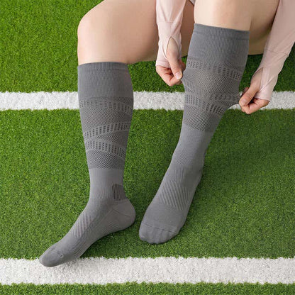 Plusock Mesh Stripe Compression Socks(2 Pairs) - Dark Grey - EU36-39(US3-6) - image 7