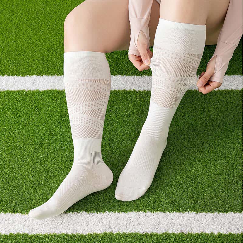 Plusock Mesh Stripe Compression Socks(2 Pairs) - White - EU36-39(US3-6) - image 8