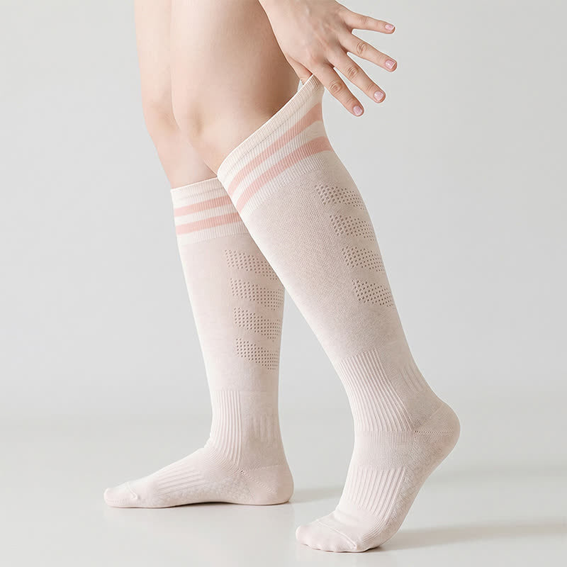 Plusock Mesh Stripe Compression Socks(2 Pairs) - Pink - EU36-39(US3-6) - image 2