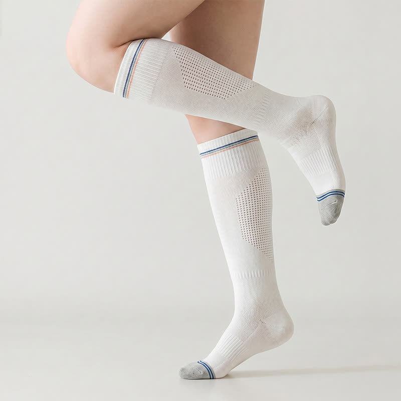 Plusock Striped Sport Compression Socks 1 Pairs - White-D - EU36-39(US3-6) - image 3