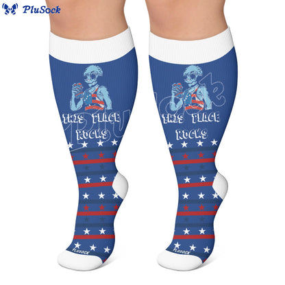 Plusock Plus Size Firework Stripe Compression Socks - image 6
