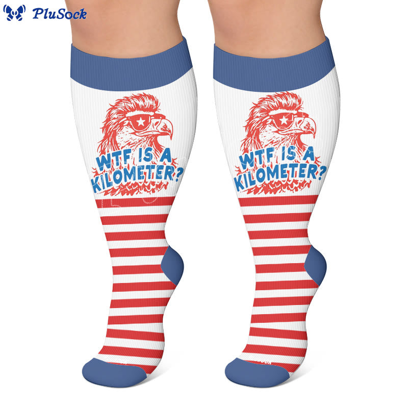 Plusock Plus Size Firework Stripe Compression Socks - image 5