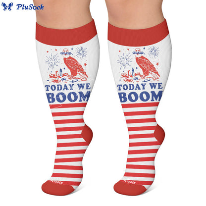 Plusock Plus Size Firework Stripe Compression Socks - image 7