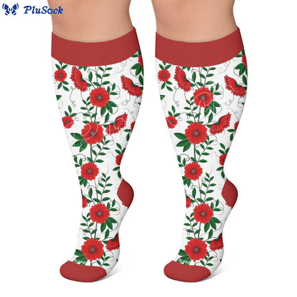 Plusock Plus SizeVibrant Flowers Compression Socks - image 7