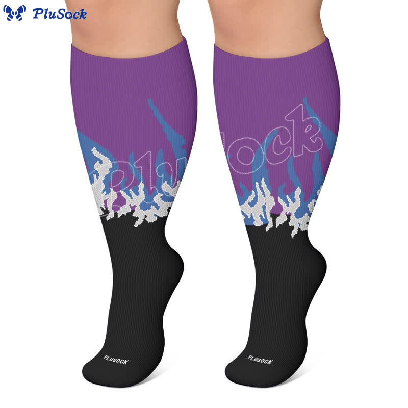 Plusock Plus Size Flame Colorblock Compression Socks - image 6