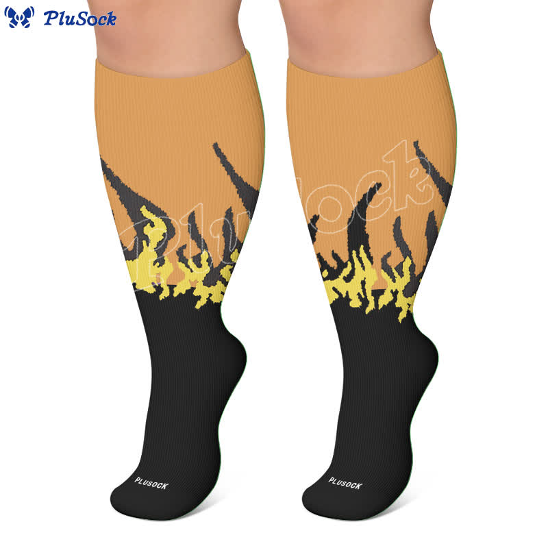Plusock Plus Size Flame Colorblock Compression Socks - image 7