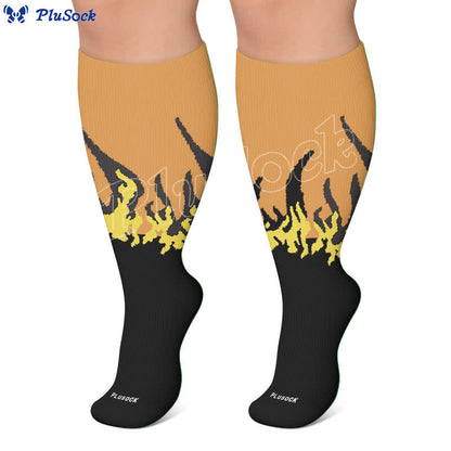Plusock Plus Size Flame Colorblock Compression Socks - image 7