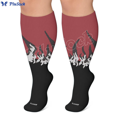 Plusock Plus Size Flame Colorblock Compression Socks - image 5