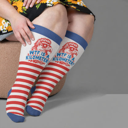 Plusock Plus Size Firework Stripe Compression Socks - image 1