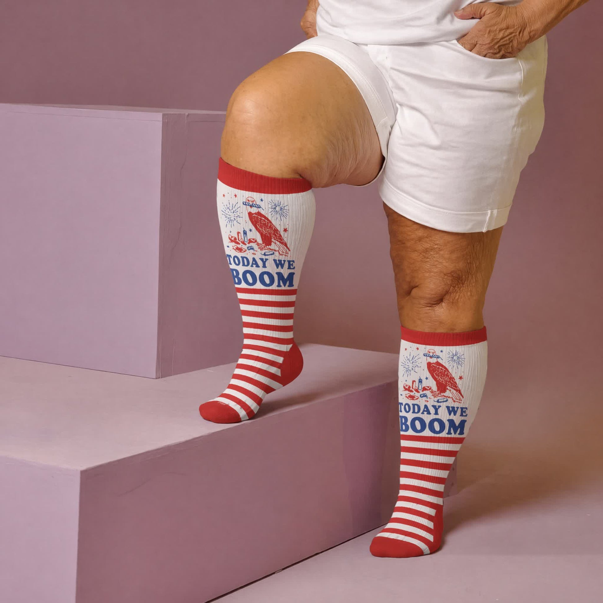 Plusock Plus Size Firework Stripe Compression Socks - image 3