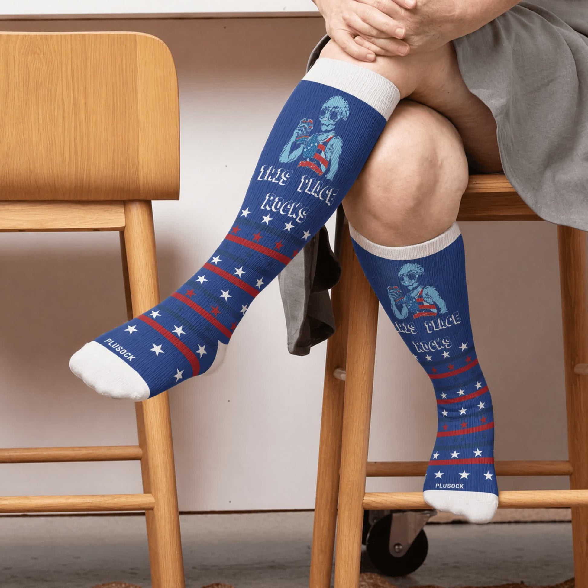 Plusock Plus Size Firework Stripe Compression Socks - image 2