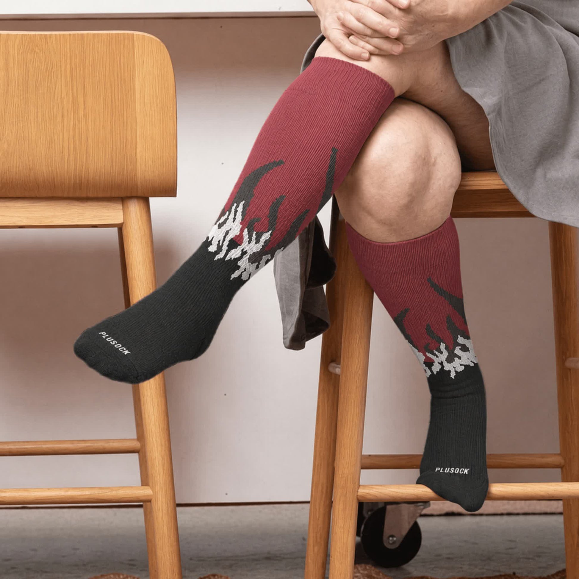 Plusock Plus Size Flame Colorblock Compression Socks - image 1