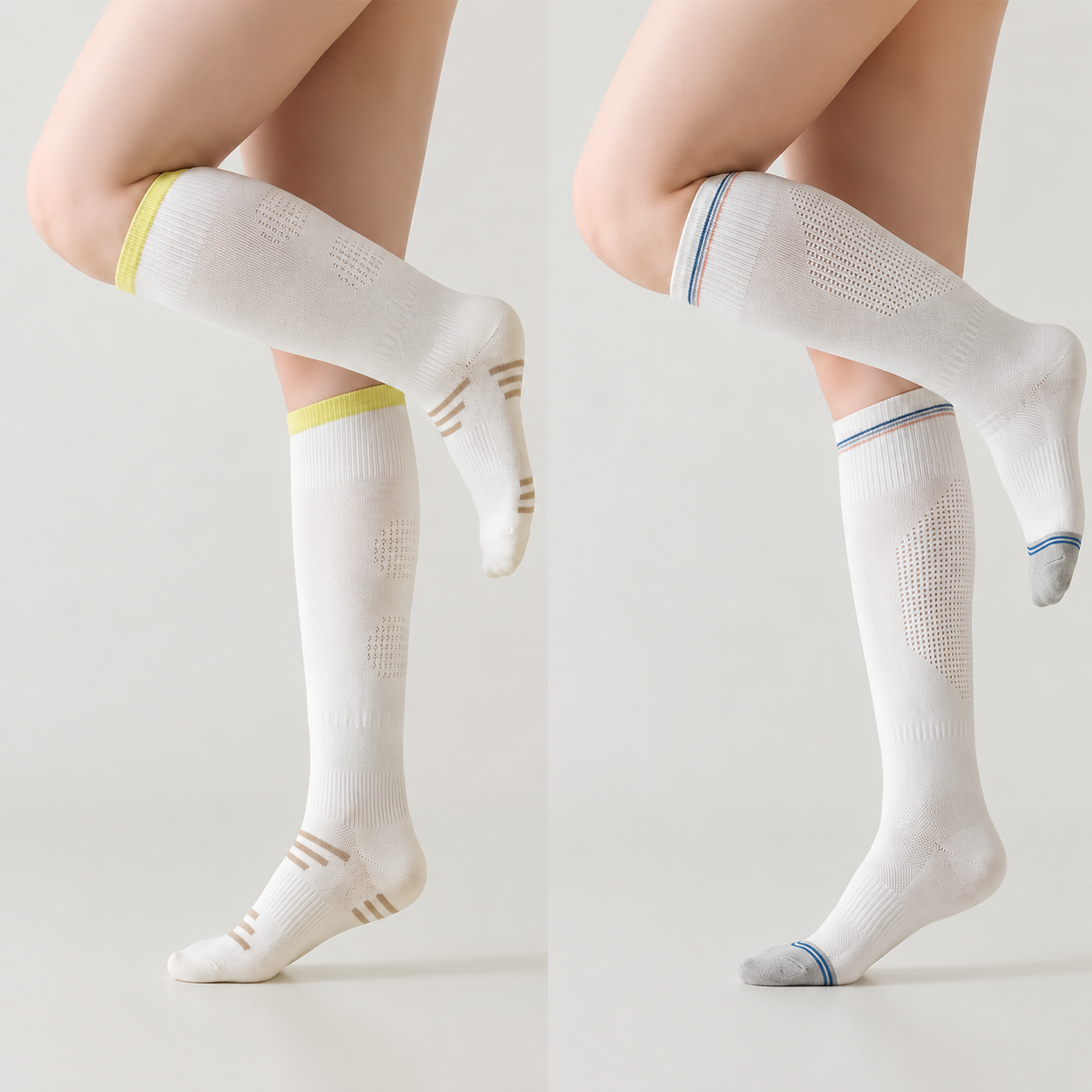 Plusock Striped Sport Compression Socks 1 Pairs - White-D+White-E - EU36-39(US3-6) - image 6