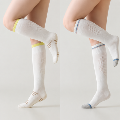 Plusock Striped Sport Compression Socks(2 Pairs) - White-D+White-E - EU36-39(US3-6) - image 8