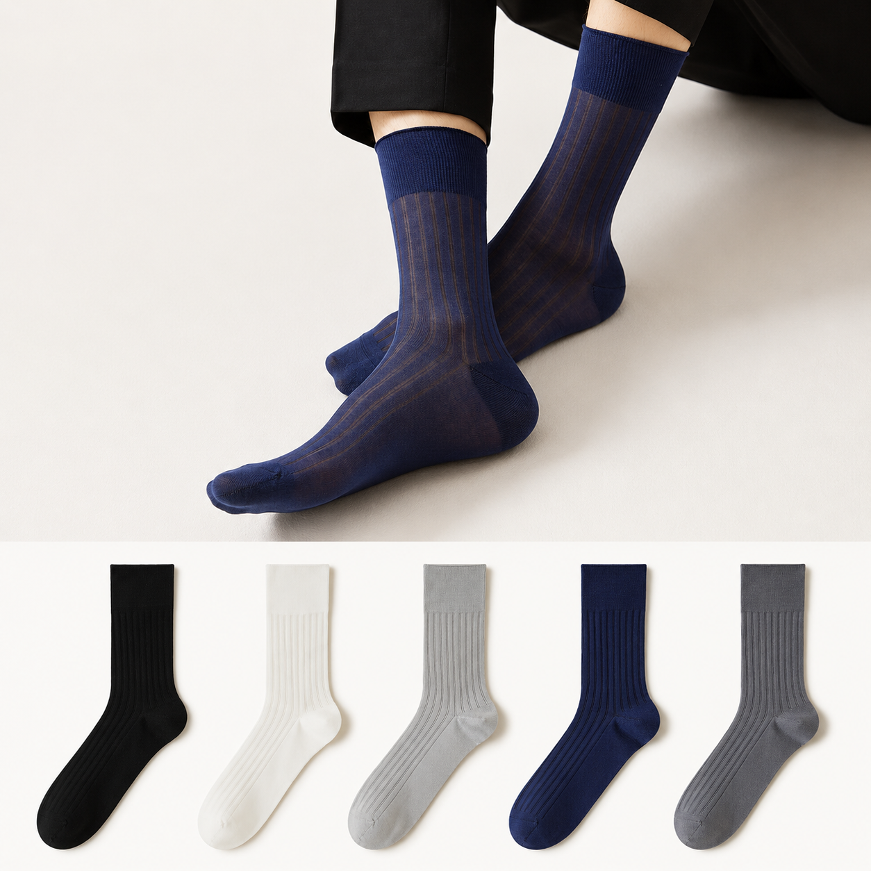 Plusock Silk Quarter Socks (5 Pairs) - Multicolor - EU39-44(US6.5-9.5) - image 0