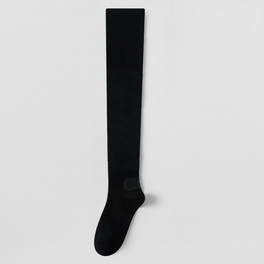Plusock Breathable Over Knee Compression Socks(2 Pairs) - Black - EU36-39(US3-6) - image 8