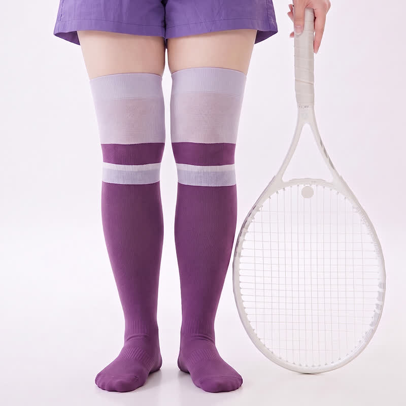 Plusock Colorblock Athletic Compression Socks(2 Pairs) - Purple - EU36-40(US3-7) - image 0