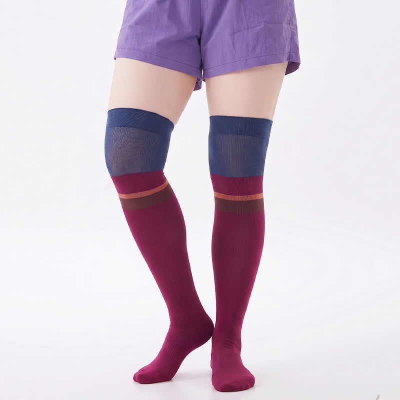 Plusock Colorblock Athletic Compression Socks(2 Pairs) - Red - EU36-40(US3-7) - image 2