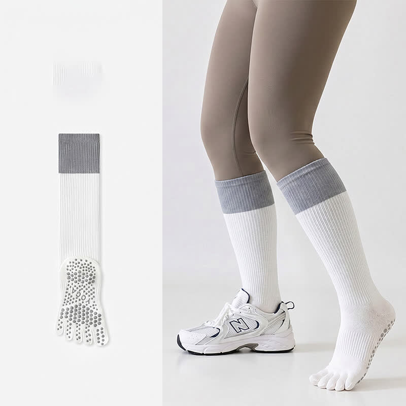 Plusock Colorblock Over Knee Socks(2 Pairs) - White - One Size - image 1