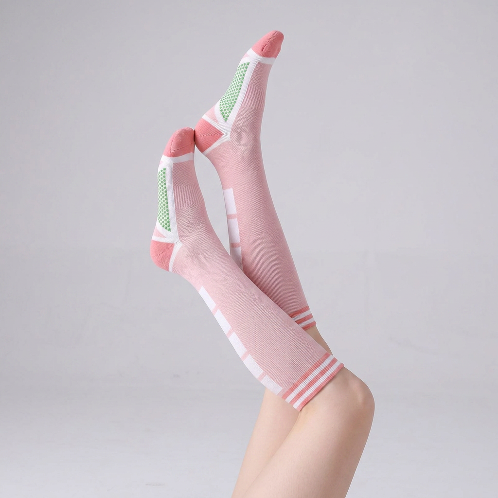 Plusock Sport Stripe Compression Socks(2 Pairs) - Pink - EU36-40(US3-7) - image 9