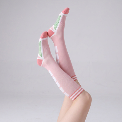 Plusock Sport Stripe Compression Socks(2 Pairs) - Pink - EU36-40(US3-7) - image 9