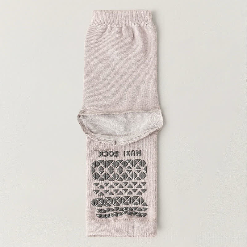 Plusock Breathable Knit Casual Grip Socks (3 Pairs) - Purple - One Size - image 6