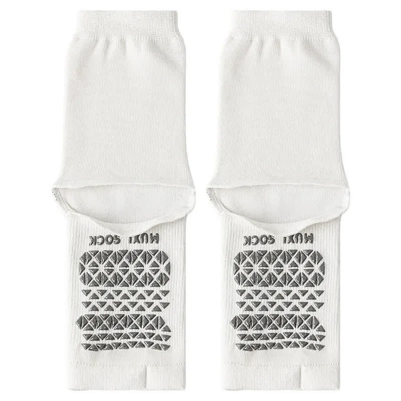 Plusock Breathable Knit Casual Grip Socks (3 Pairs) - White - One Size - image 4