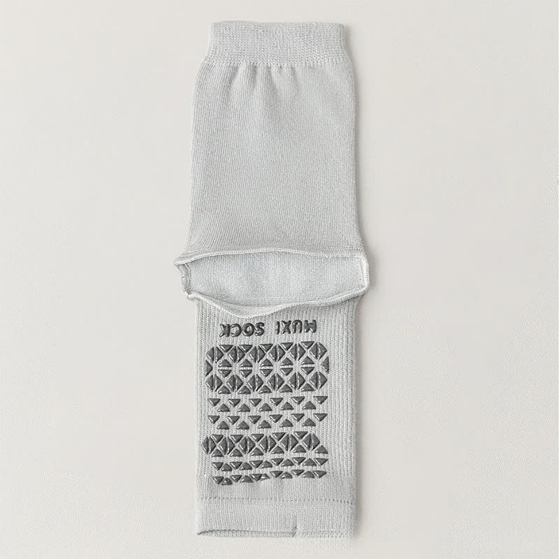 Plusock Breathable Knit Casual Grip Socks (3 Pairs) - Grey - One Size - image 7