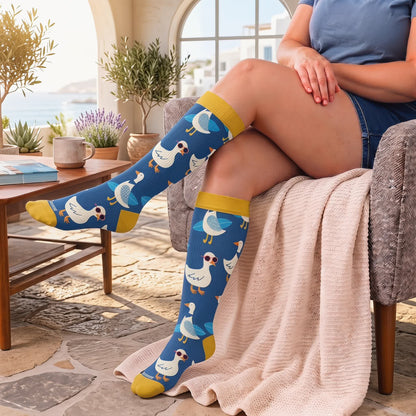 Plusock Plus Size Playful Farm Bird Compression Socks - image 3