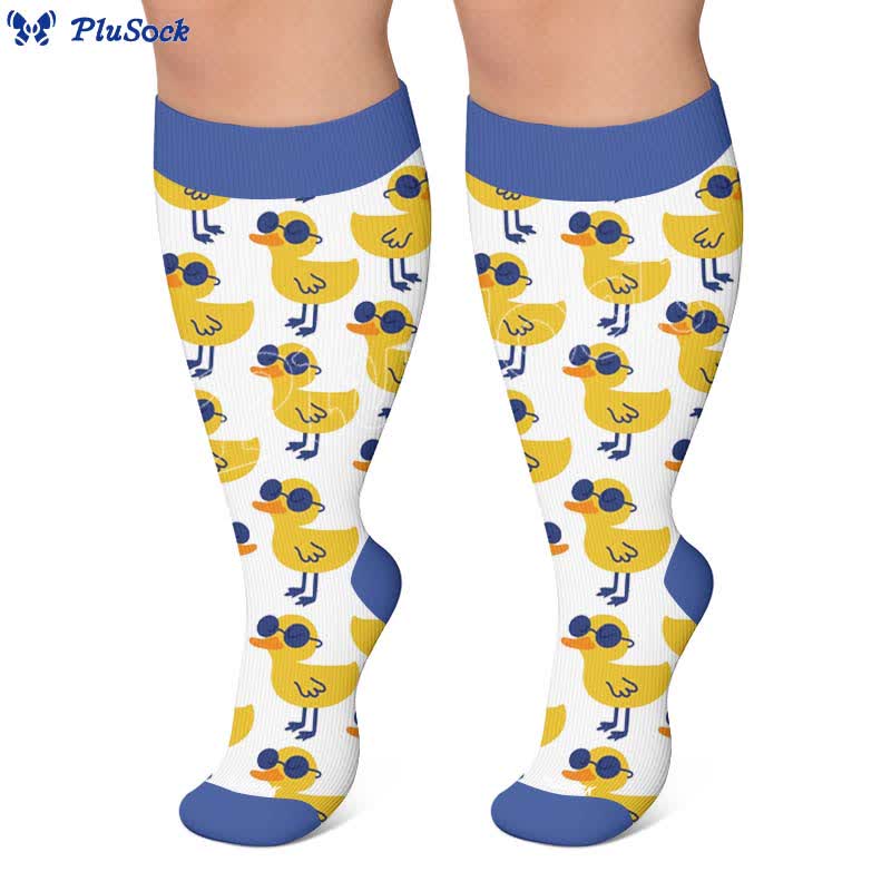 Plusock Plus Size Playful Farm Bird Compression Socks - image 5
