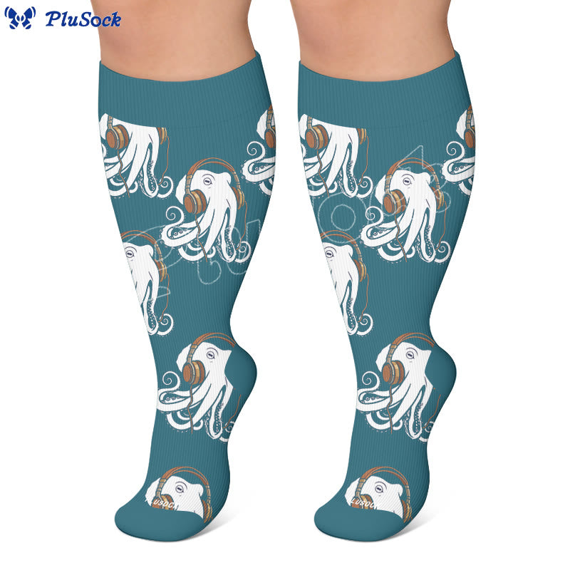 Plusock Plus Size Trendy Octopus Compression Socks - image 5