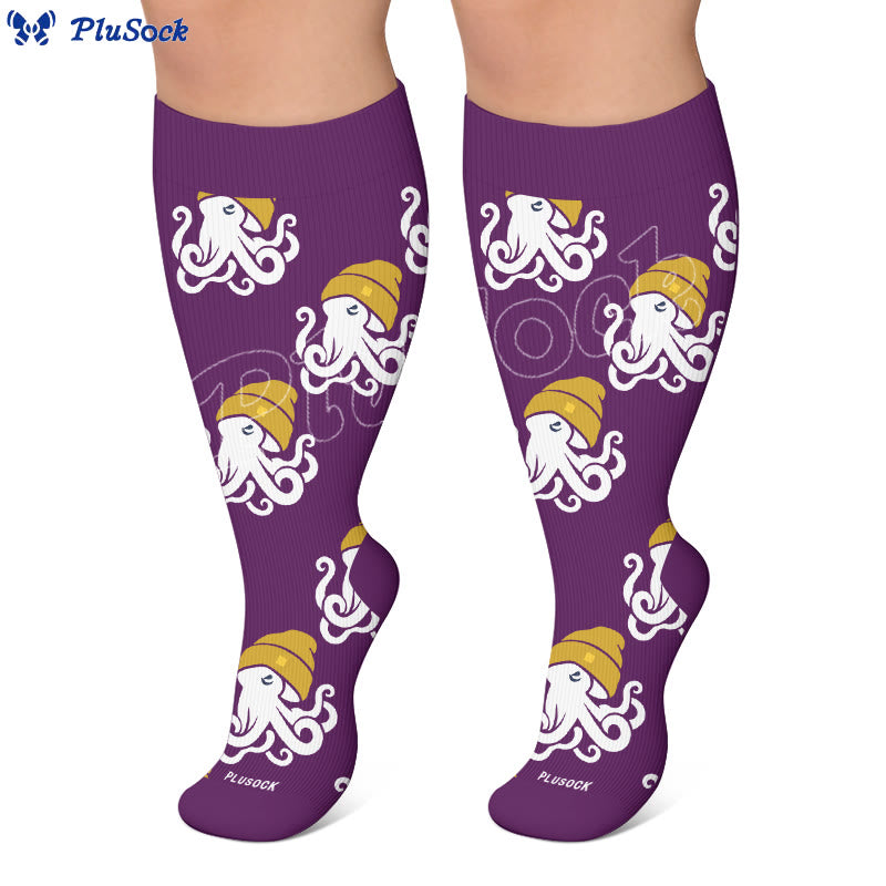 Plusock Plus Size Trendy Octopus Compression Socks - image 6