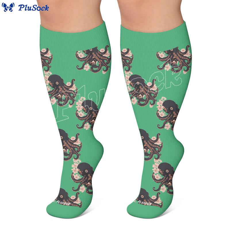 Plusock Plus Size Trendy Octopus Compression Socks - image 7